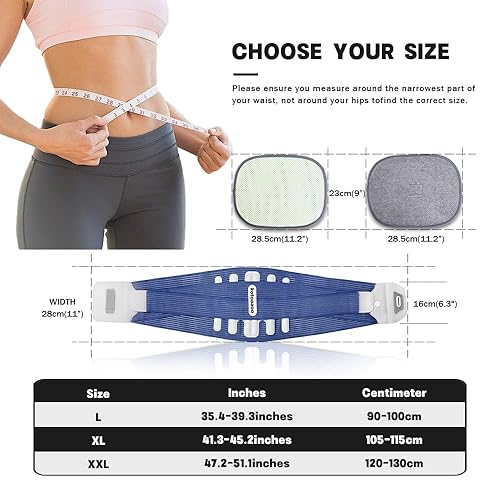 Miniatura 8 de Soporte de espalda ajustable para aliviar el dolor de espalda baja - Cinturón de apoyo de espalda baja para hombres y mujeres con 6 tiras de