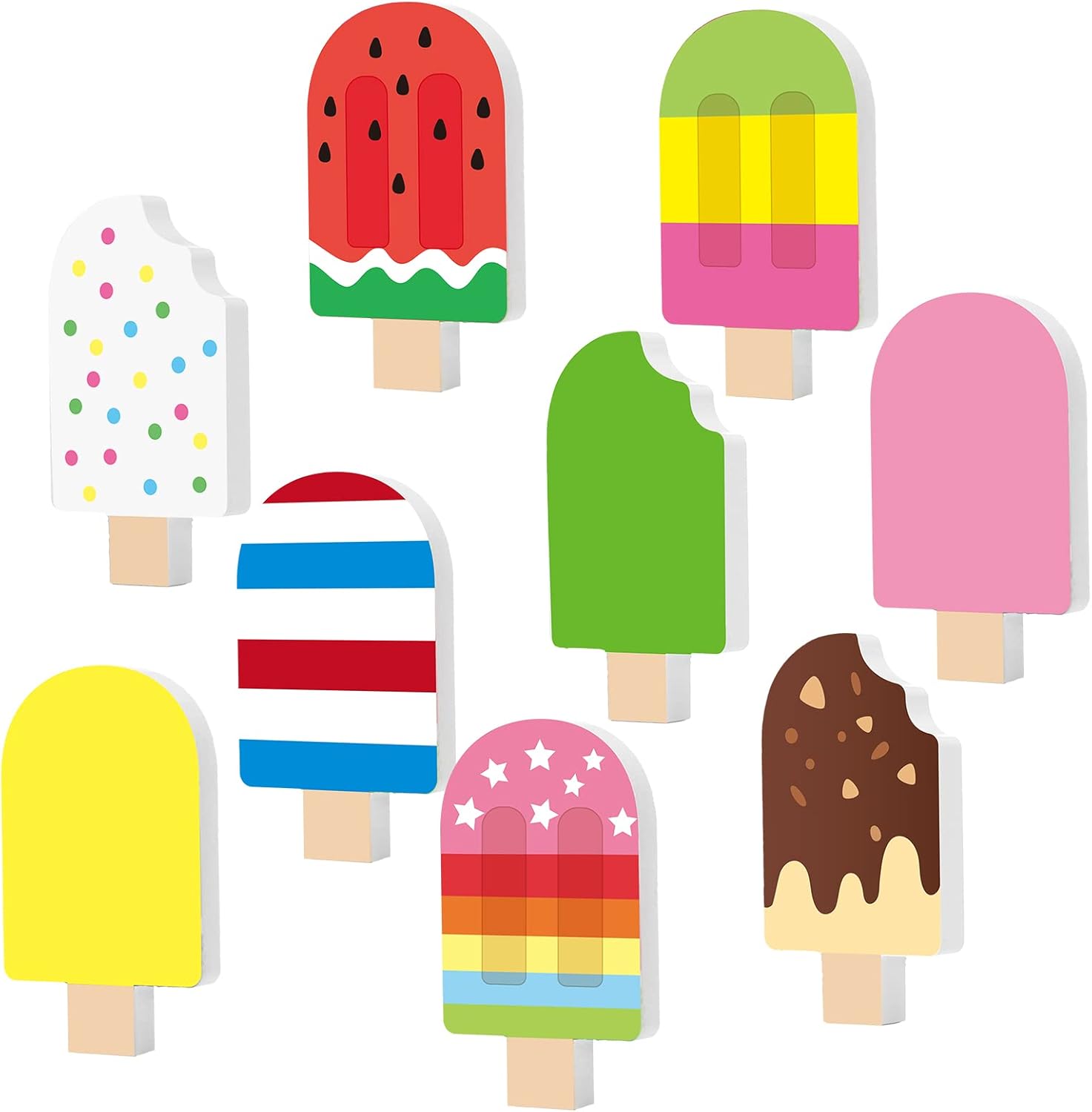 Marsui 9 Pcs Summer Ice Cream Tiered Tray Decor Hawaii