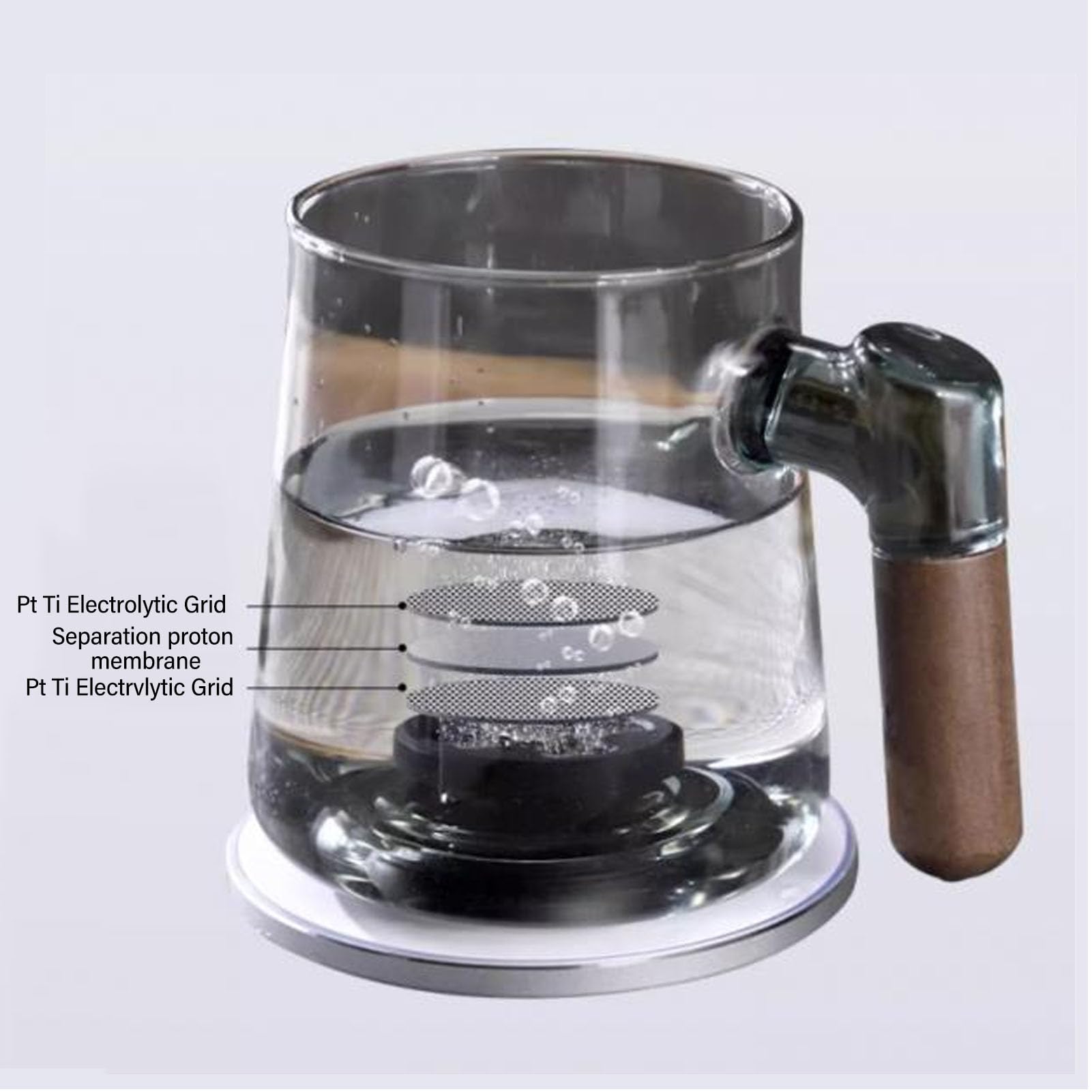 Tritan-waterstof-waterflesgenerator, 5 minuten snelle elektrolyse waterstof, watermachine, madeking draagbaar, oplaadbaar, waterstofrijke waterbekermaker, type C (goud