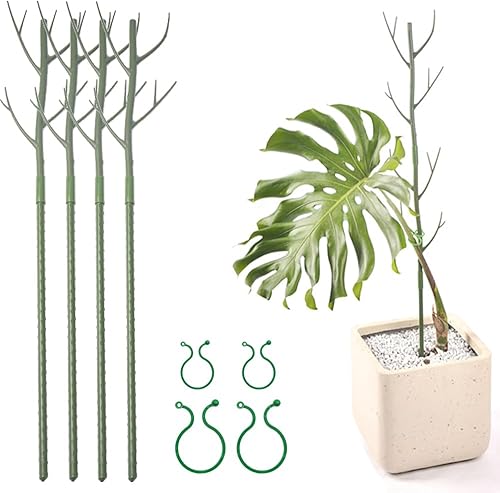 April'sWorld Estacas de soporte para plantas en macetas de interior, estacas de soporte ajustables de 27 pulgadas, estacas de enrejado para plantas