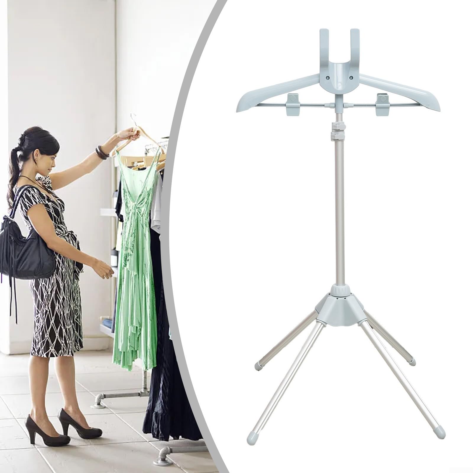 Appendiabiti portatile per piroscafo, girevole a 360 gradi, per stirare facilmente vari tipi di tessuto a casa (grigio)