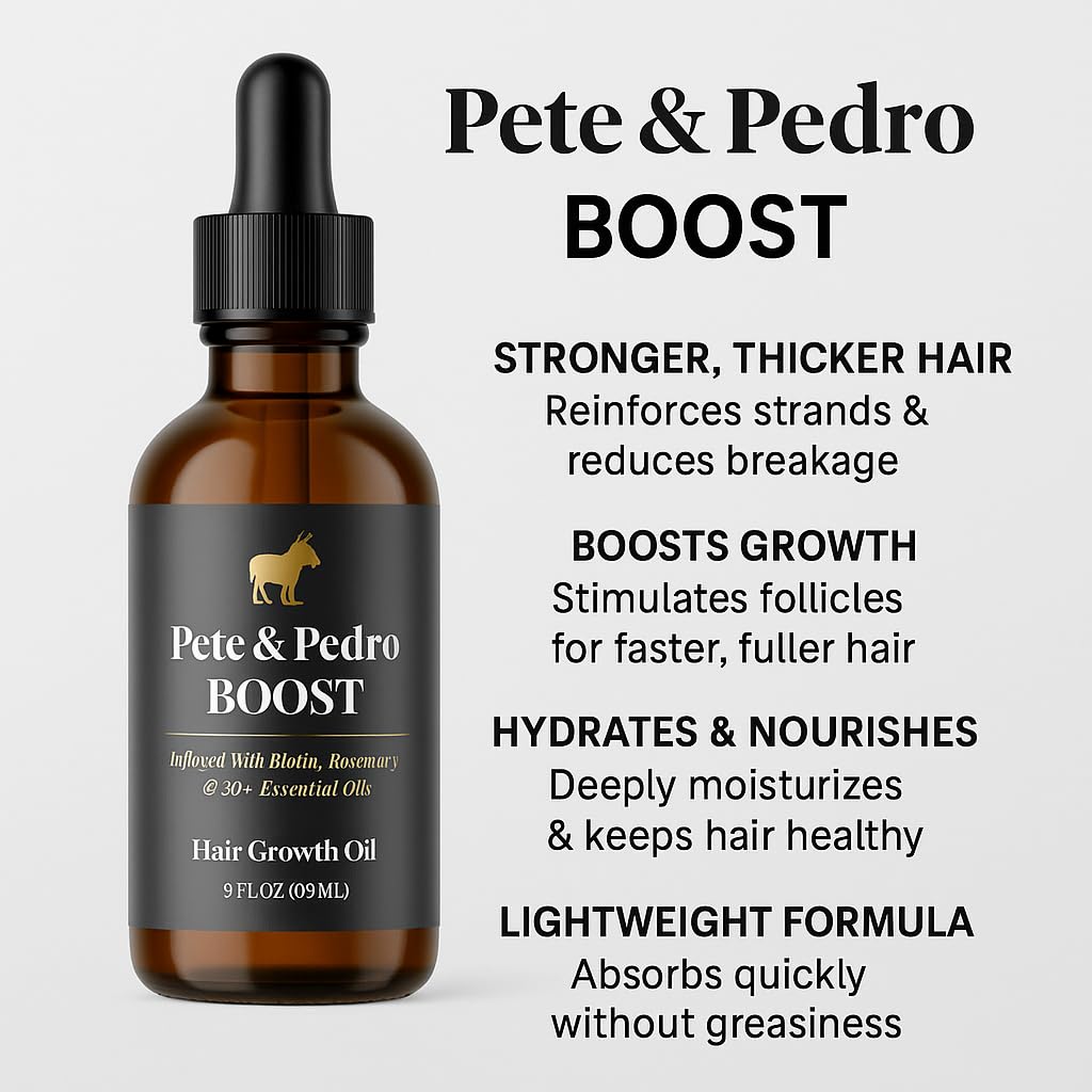 Pete & Pedro BOOST Hair & Beard Strengthening Growth Serum Oil