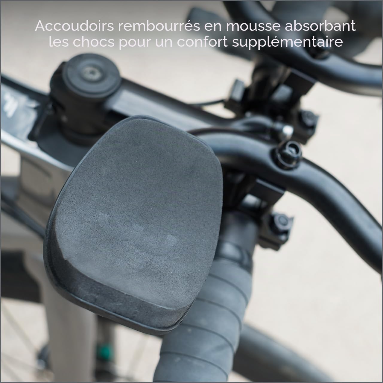 BBB Cycling AeroComfort Aerodynamic Handlebar Attachment - 35 mm Height Aluminium Armrest for Road Bikes and Triathlon - Non-Slip Grips BHB-59