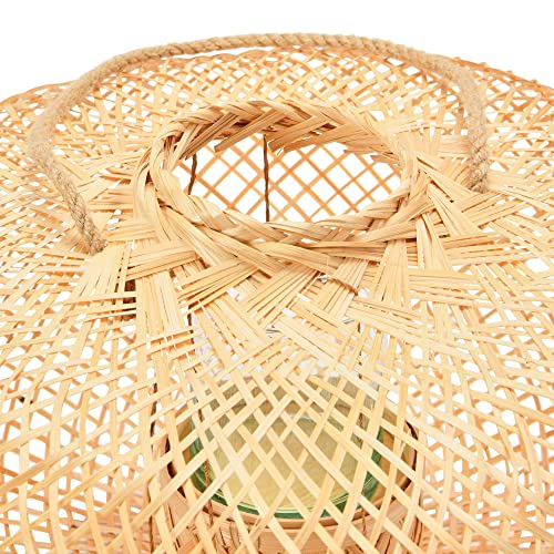 Bloomingville Hand-Woven Bamboo Lantern with Jute Handle & Glass Insert, Natural Candle Holder - Image 7