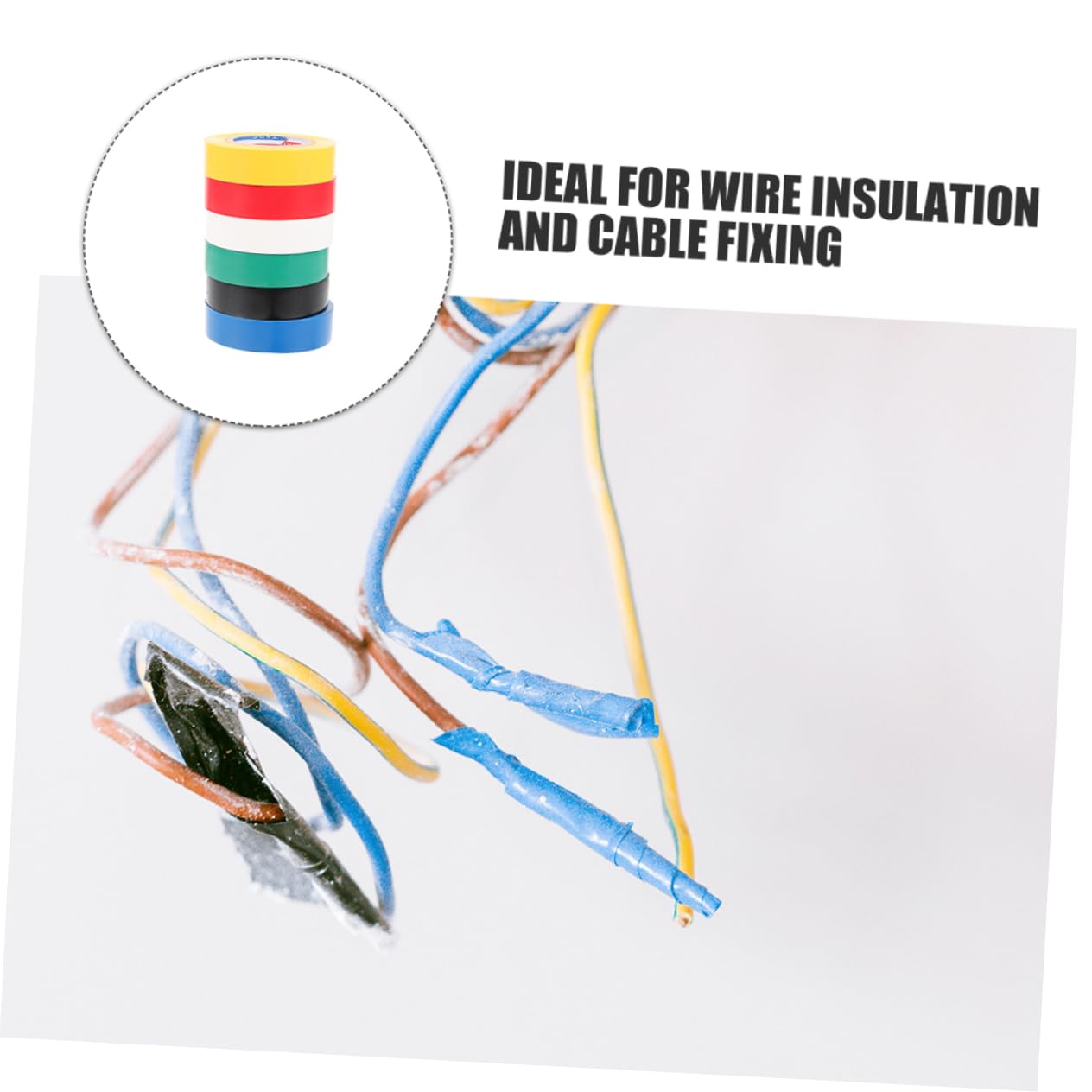 Cabilock 12rollos Cinta Aislante Eléctrica De Pvc De Colores Cinta Eléctrica Opaca Para Uso Profesional Exteriores