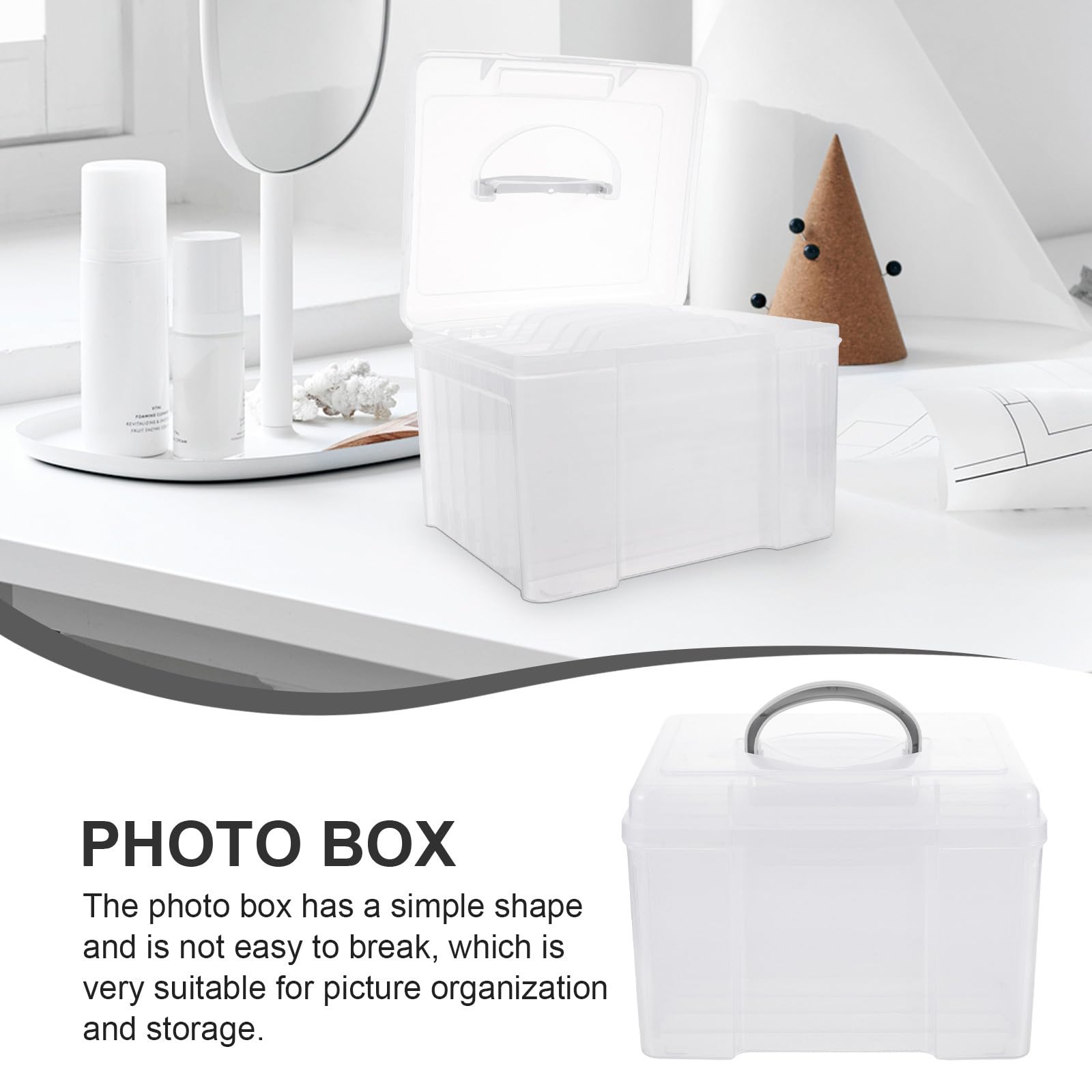 Toddmomy Fotoaufbewahrungsbox Tragbare Kunststoffbox mit 6 Fächern