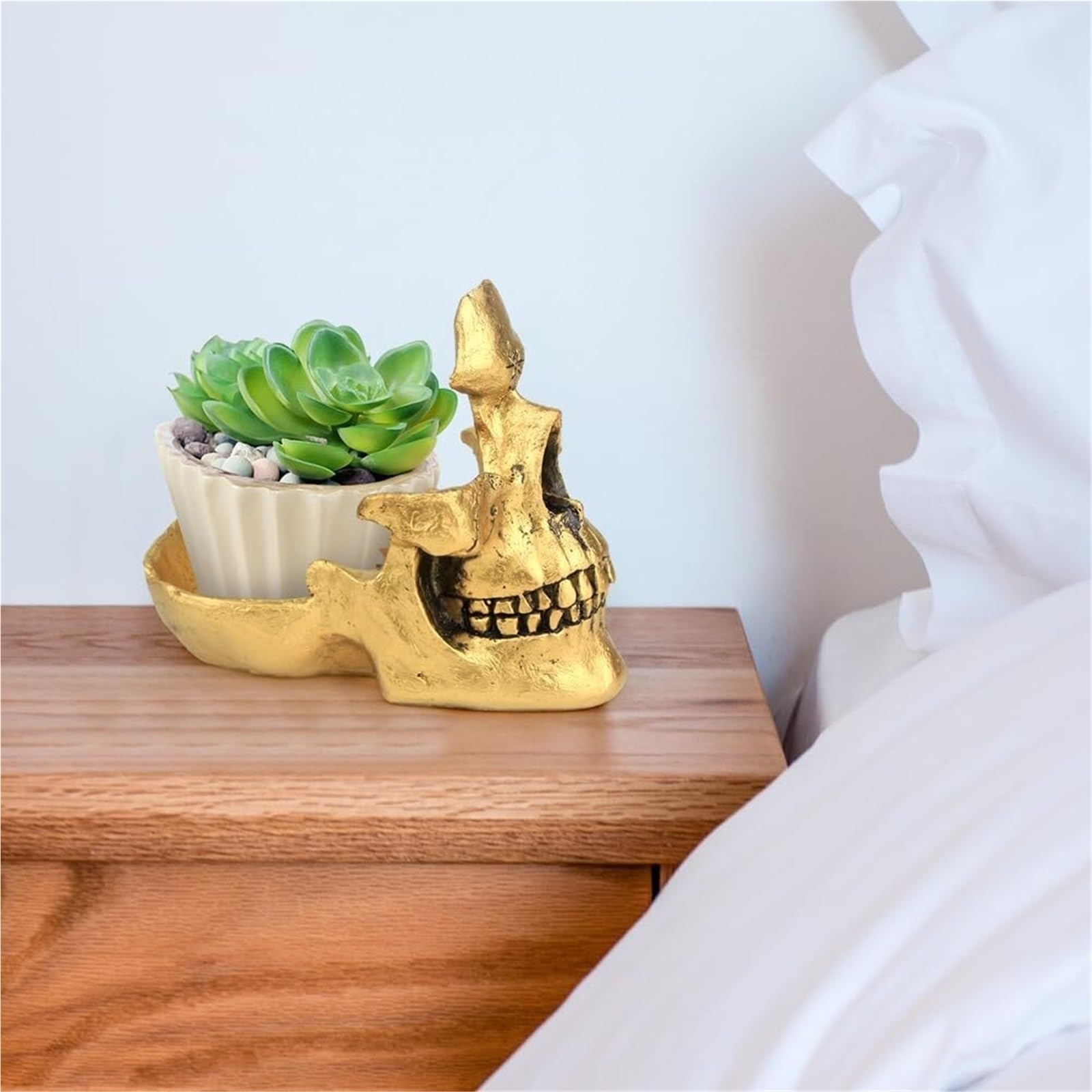 Porta Occhiali Portaocchiali Confezione da 3 Porta Occhiali A Forma di Teschio, Espositore for Occhiali in Resina, Portachiavi Espositore Occhiali(Gold)