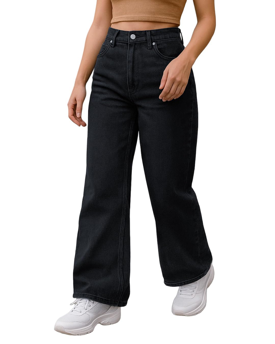 Women's 100% Cotton Straight Fit Jeans | Jeans for Woman | Pants for Woman | Classic Denim Pants | Everyday Casual | Utility Streetwear | Lightweight & Flexible | Straight Pants for Women-image-49
