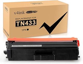 V4INK Compatible Brother TN433 TN431 Black Toner Cartridge High Yield for Brother MFC-L8900CDW Brother MFC-L8610CDW Brother HL-L8260CDW HL-L8360CDW HL-L8360CDWT HL-L9310CDW MFC-L9570CDW Printer