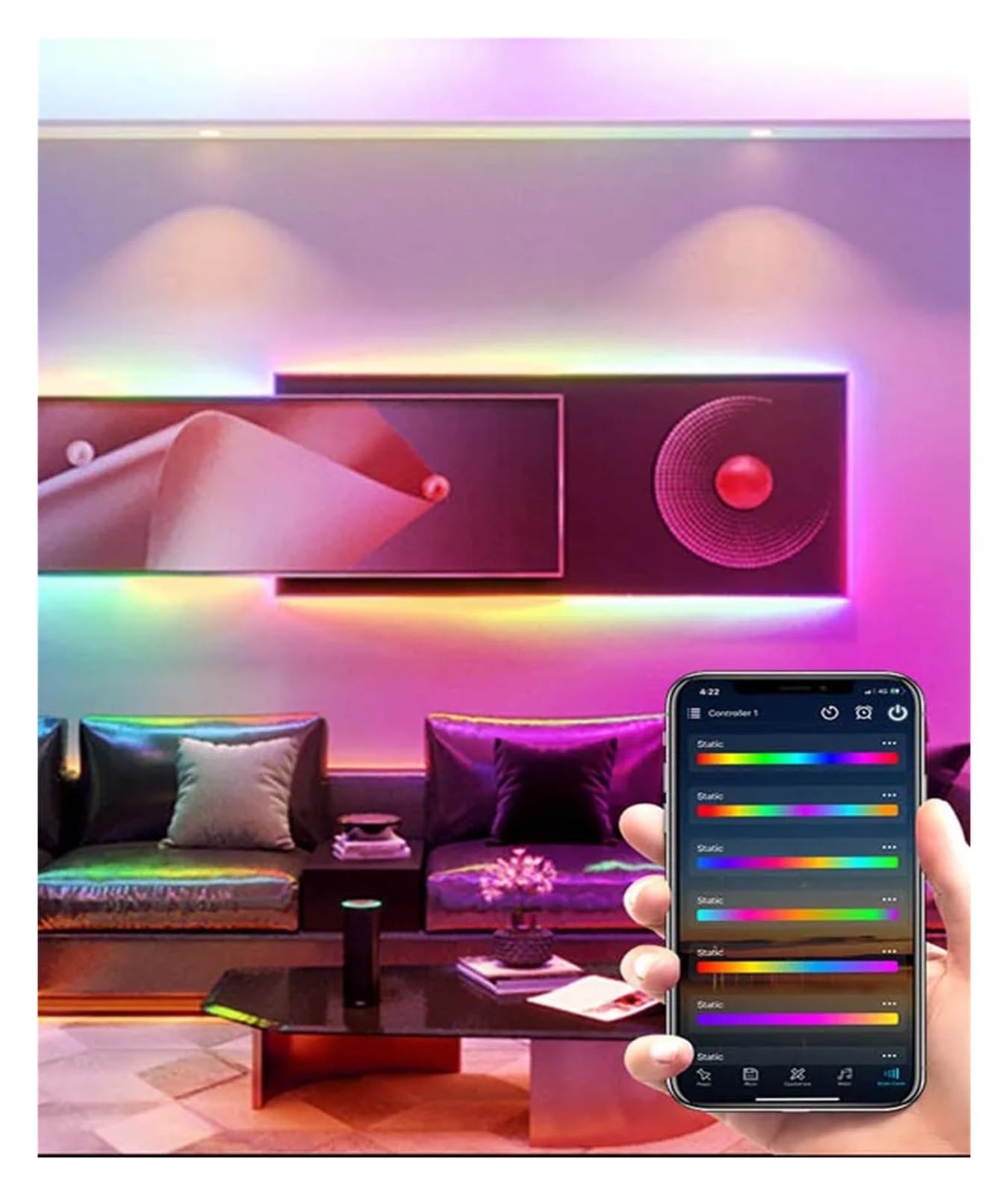 Kontroler LED SPI WiFi bezprzewodowy adresowalny ściemniacz nadaje się do WS2812B WS2811 RGB RGBW lampa LED z lampą Pixel