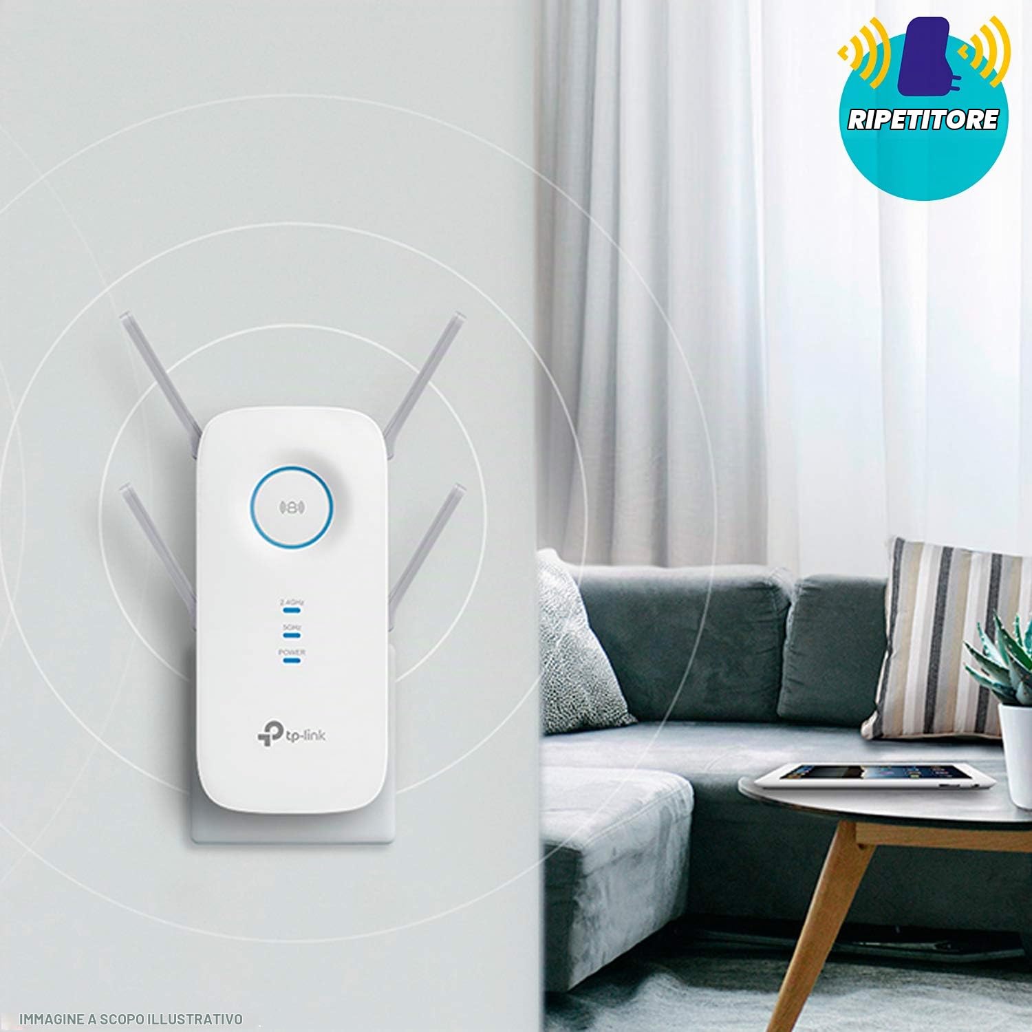 MERCUSYS Onemesh RE650 AC2600 Ripetitore WiFi Wireless, Access Point, Velocità Dual Band 2600Mbps, ‎1 Porta Gigabit, MU-MIMO, Beamforming, Amplificatore, Bianco