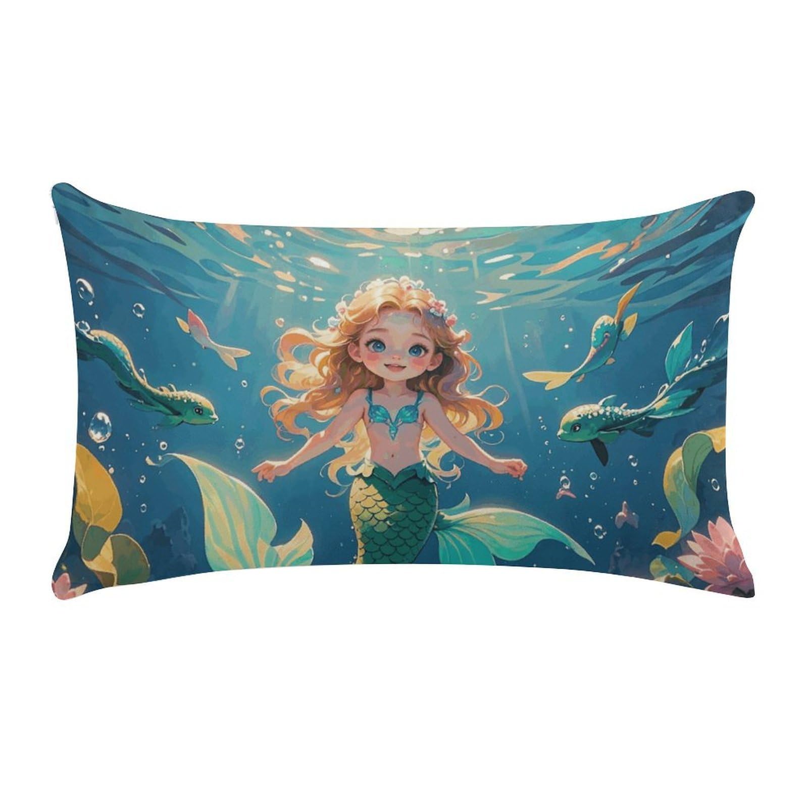 Mermaid Pillow Cases for Sofa, Super Soft Plush Pillow Cover with Zipper, Luxury Cozy Pillow Shams for All Seasons, Lightweight Pillowcases for Bedroom, 12" X 20"