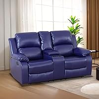 Vista 46 de Conjunto de sofá reclinable manual con mesa desplegable, 3 piezas de sofá reclinable de cuero negro, juegos de muebles para sala de estar, sofá