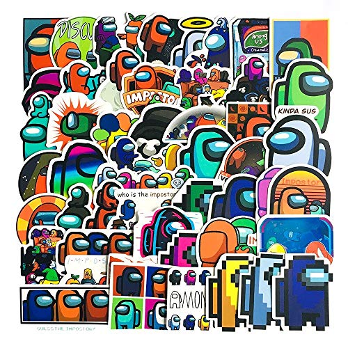 Among Us Stickers 50 Pcs Sticker Game Fandom Animme Waterproof Stickers PVC Stickers Stakeboard Suitcase Laptop Stickers Christmas Gifts for Kids