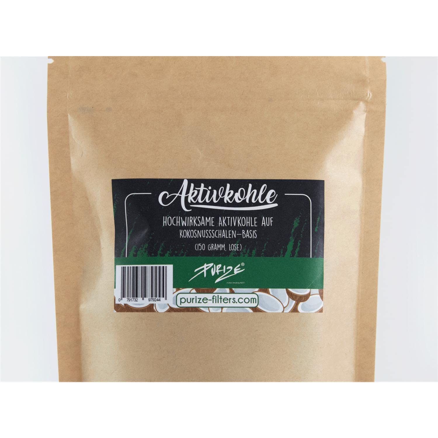150 g de carbón activo de coco Purize + pegatina