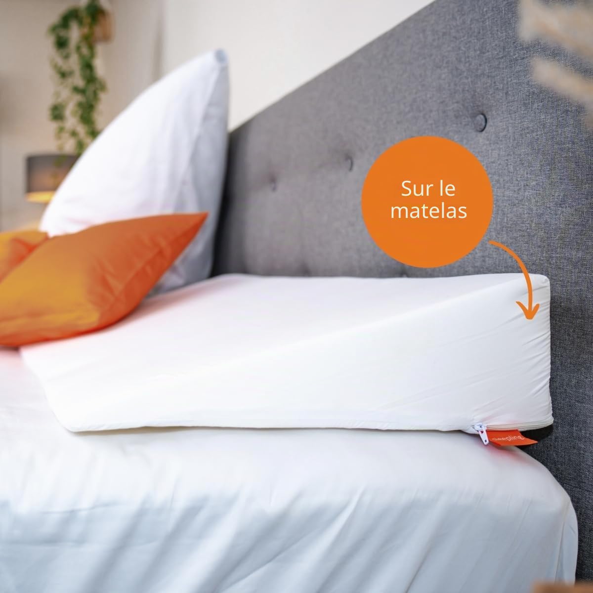 sleepling 196628 Coussin cale pour Matelas | Rehausseur de lit avec Housse en Microfibre | Lavable jusqu'à 60 °C | Certifié Ökotex | Fabriquée en UE | 45 x 90 x 15 cm, Blanc