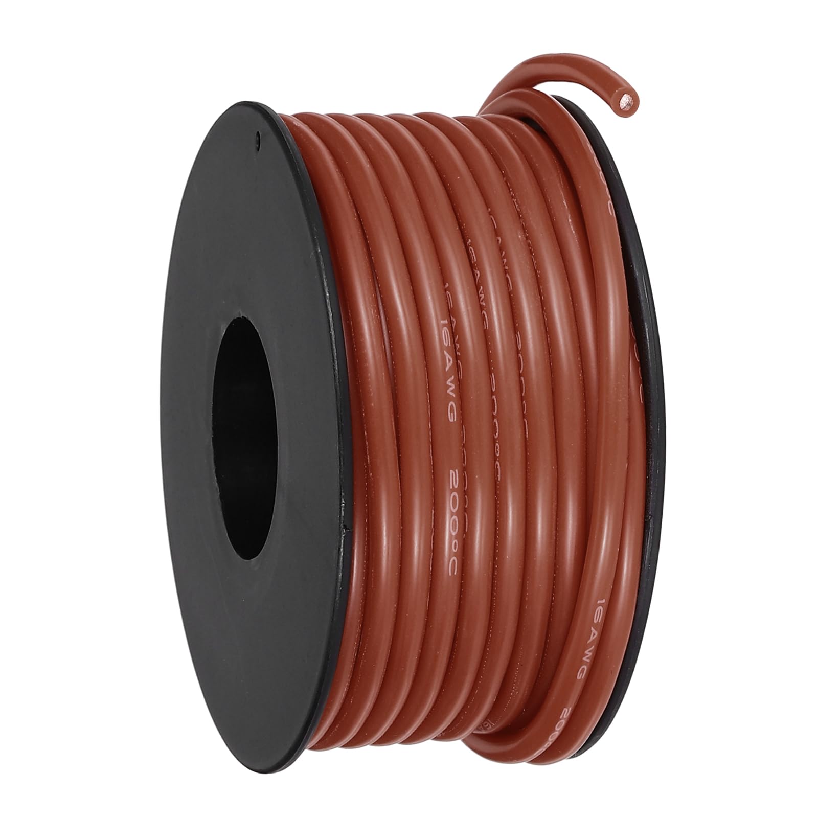sourcing map 16AWG Flexible Silicone Wire 9m/30ft, 16 Gauge Tinned Copper Electrical Stranded Wire 200 Celsius/392 Fahrenheit High Temperature Hookup Spool for DIY Model Wiring, Brown
