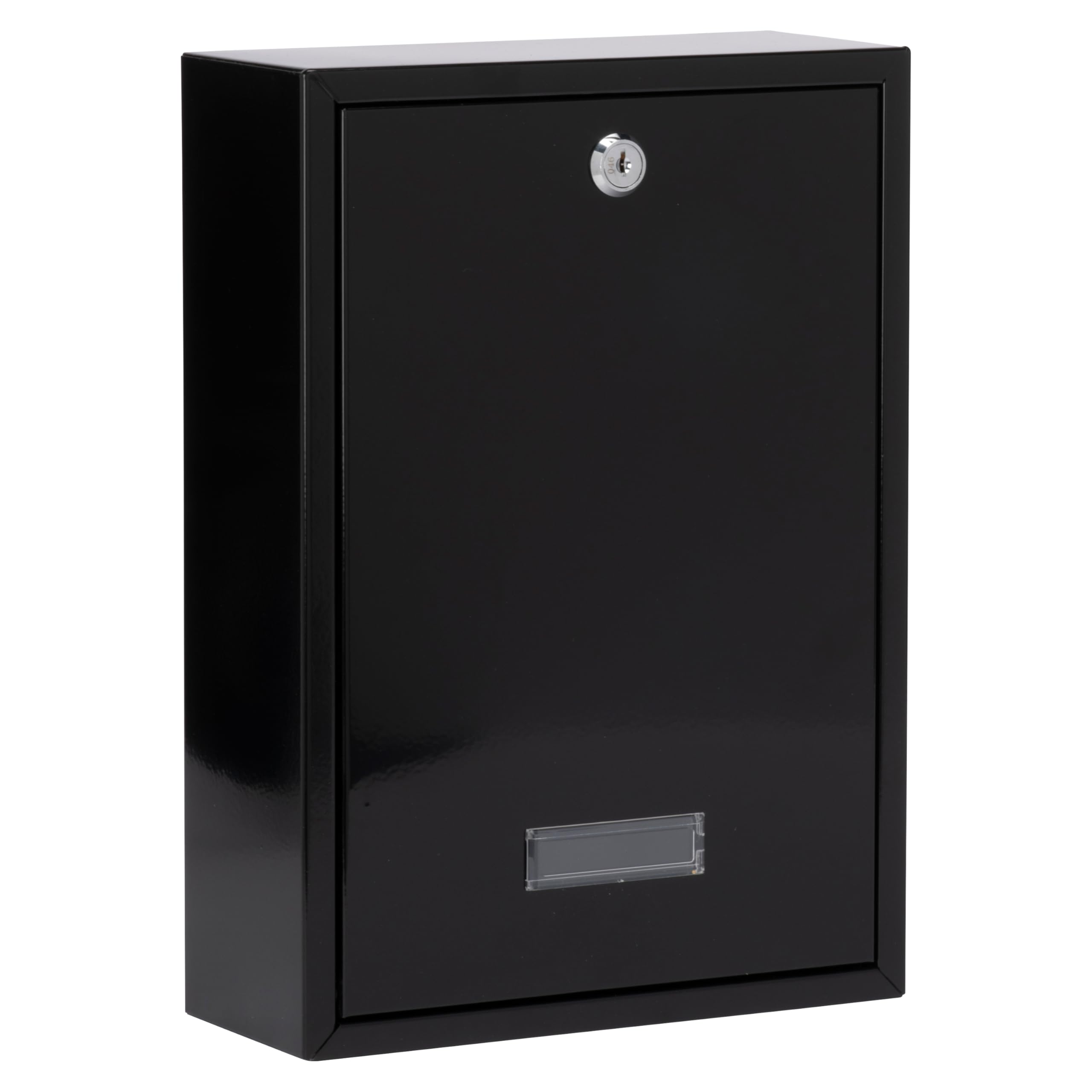 Burg Wächter MB11BK Forth Hintertüre und wandmontierter, abschließbarer, wetterfester Briefkasten aus verzinktem Stahl — Forth Schwarz — 251 x 354 x 100 mm
