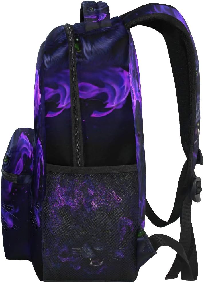 senya Panther Head In Flames Backpack School Bag Travel Daypack Rucksack for Boys - Image 4
