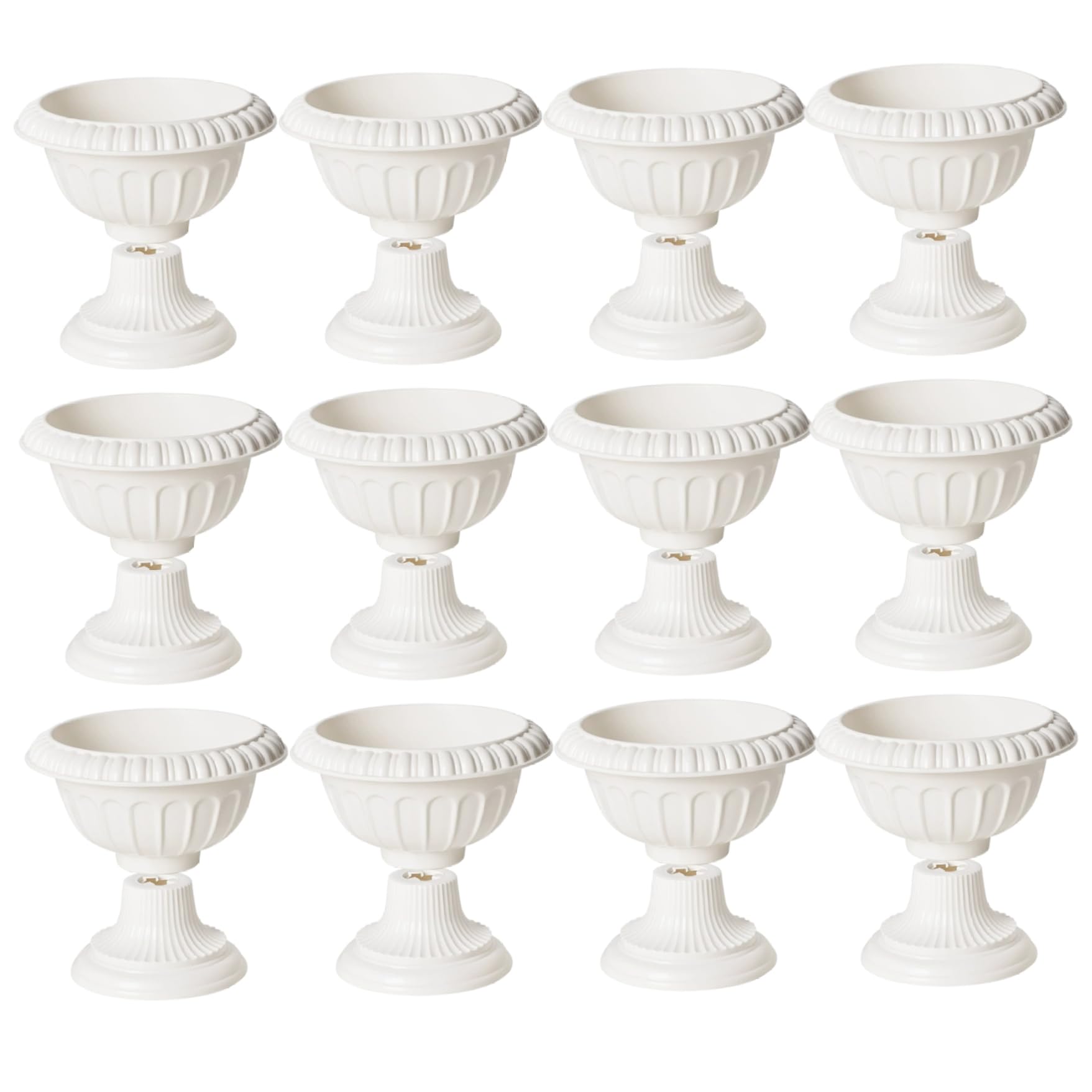 Planteur de piédestal en plastique détachable | Lot de 12 pièces pour décoration de jardin