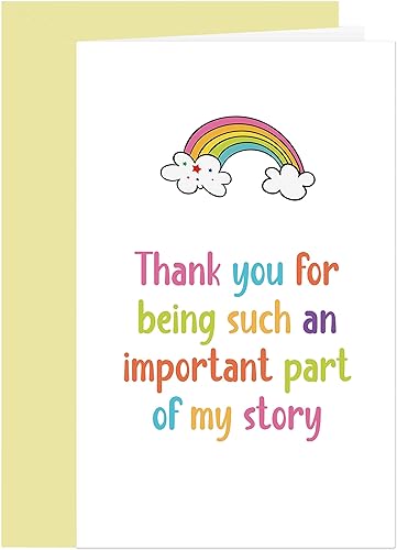 Comting Tarjeta de agradecimiento para maestro, tarjeta de felicitación de agradecimiento para asistente de enseñanza de arcoíris, gracias por ser