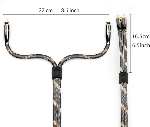 Miniatura 6 de SKW Audiophiles RCA Cable 2RCA macho a 2RCA macho HiFi Cable de interconexión con diámetro 0.276 in 3.2ft1M
