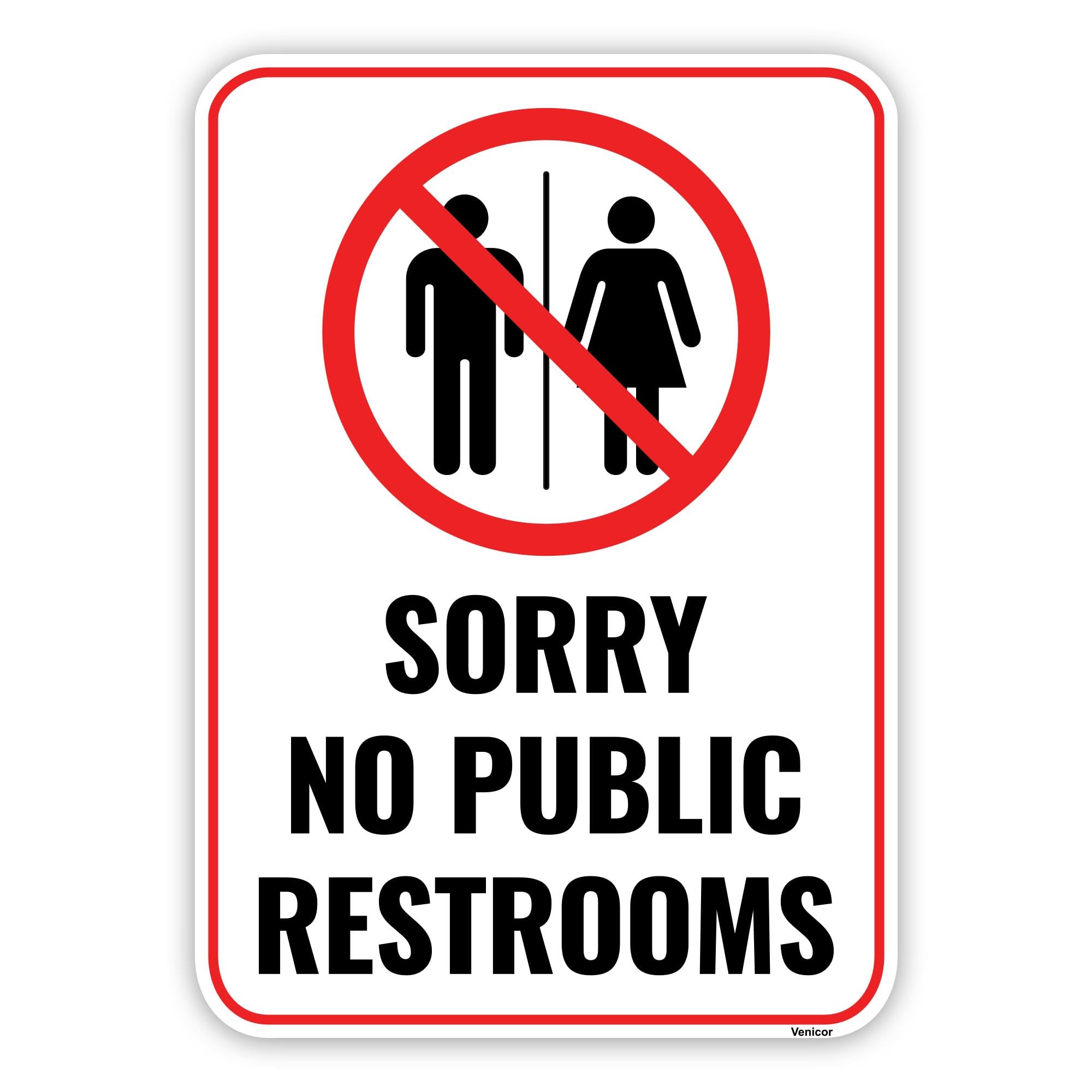 No Public Restroom Acrylic Sign, Bathroom For Customers Only, 12x8 Inch