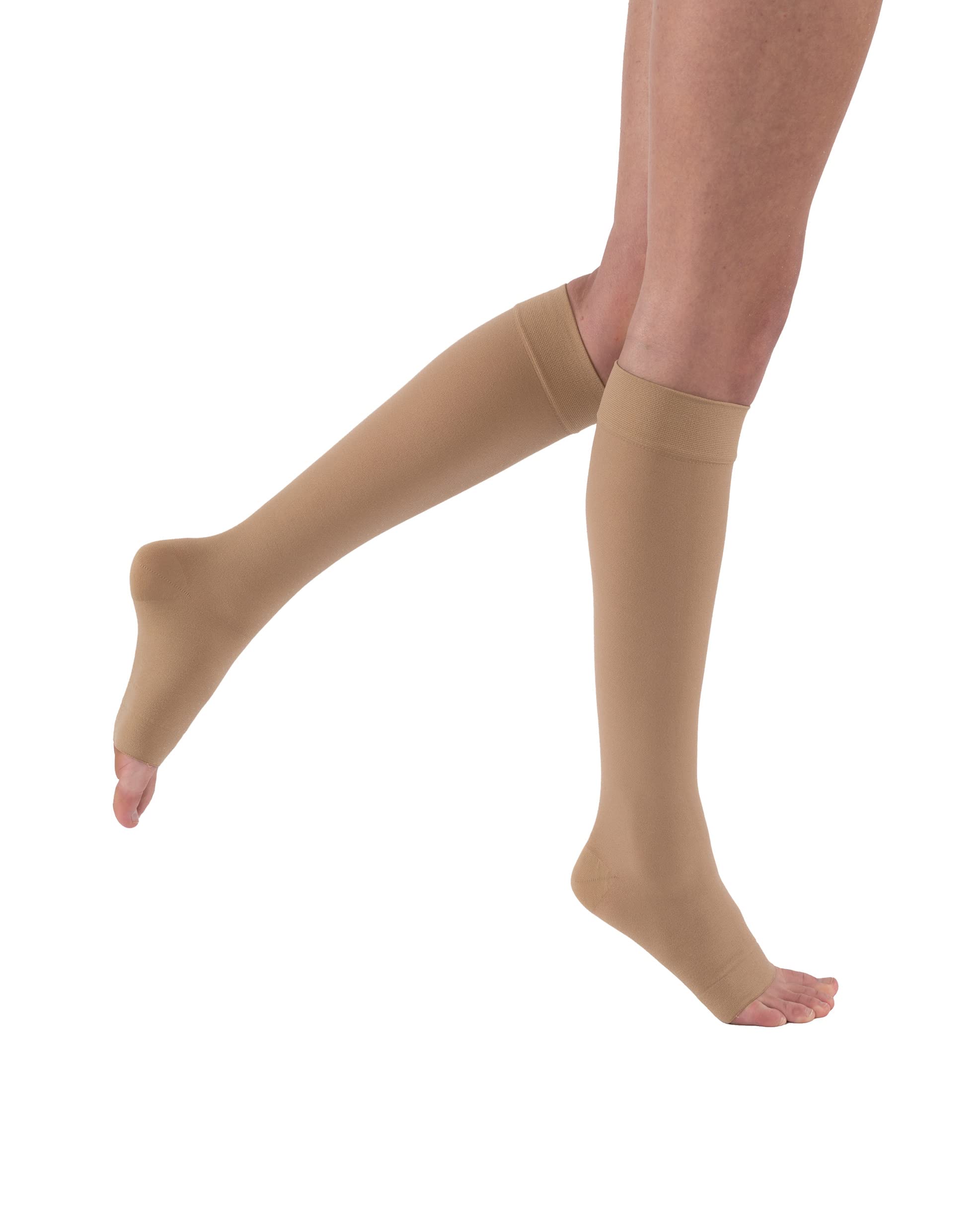 JOBST Relief 20-30mmHg Compression Stockings Knee High, Open Toe, Beige, Small