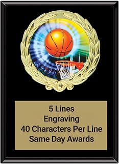 Magic Basketball Plaque – Personalized Basketball Award with Free Custom Laser Engraving for Kids Youth Players Coaches Teams and MVP Recognition Events
