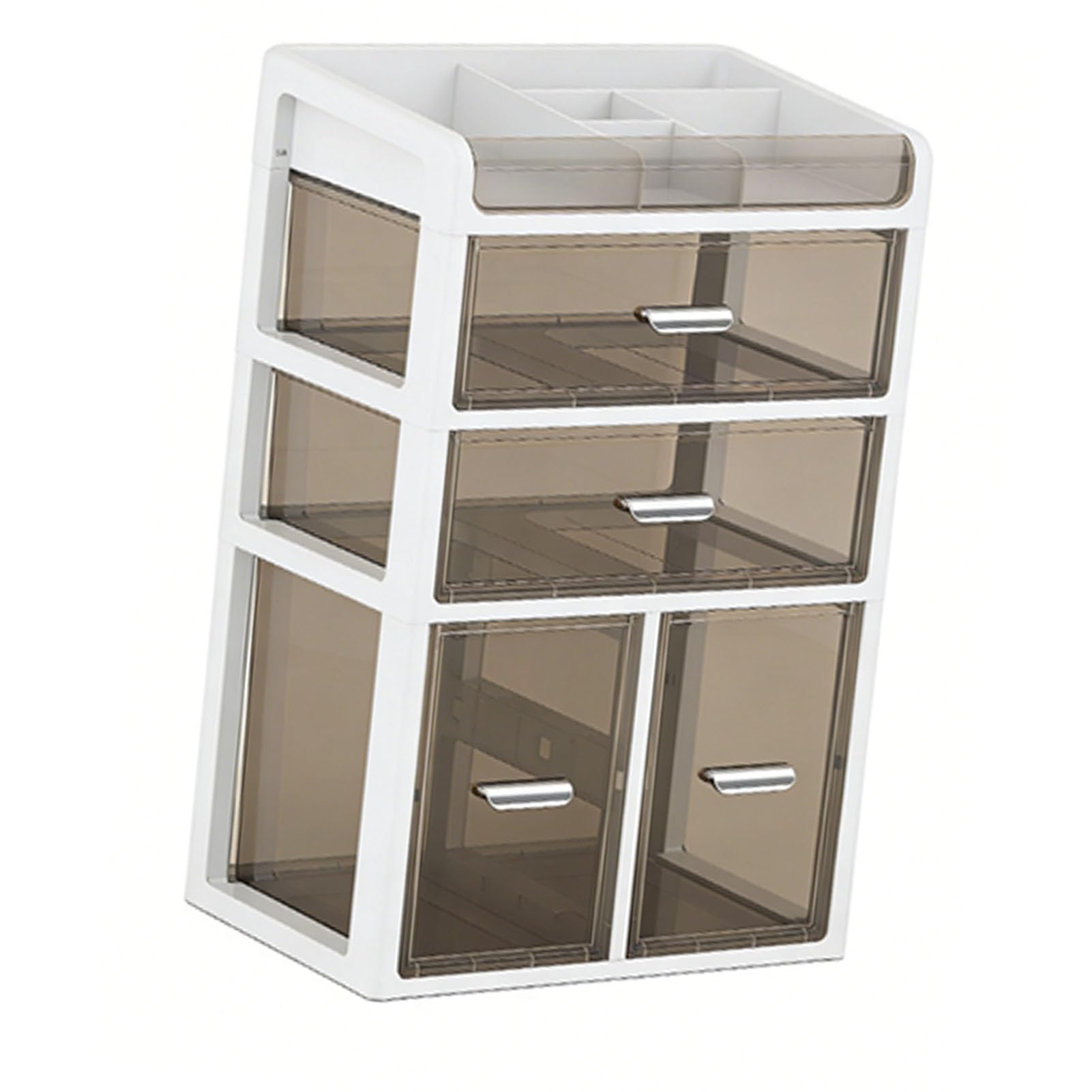 Aramox Organizer da Scrivania, Organizer da Scrivania in PP Trasparente con Cassetto e Portapenne, Scatola Portaoggetti Multifunzionale per Cancelleria 30 X 20 X 48,5 Cm per Forniture da per Ufficio