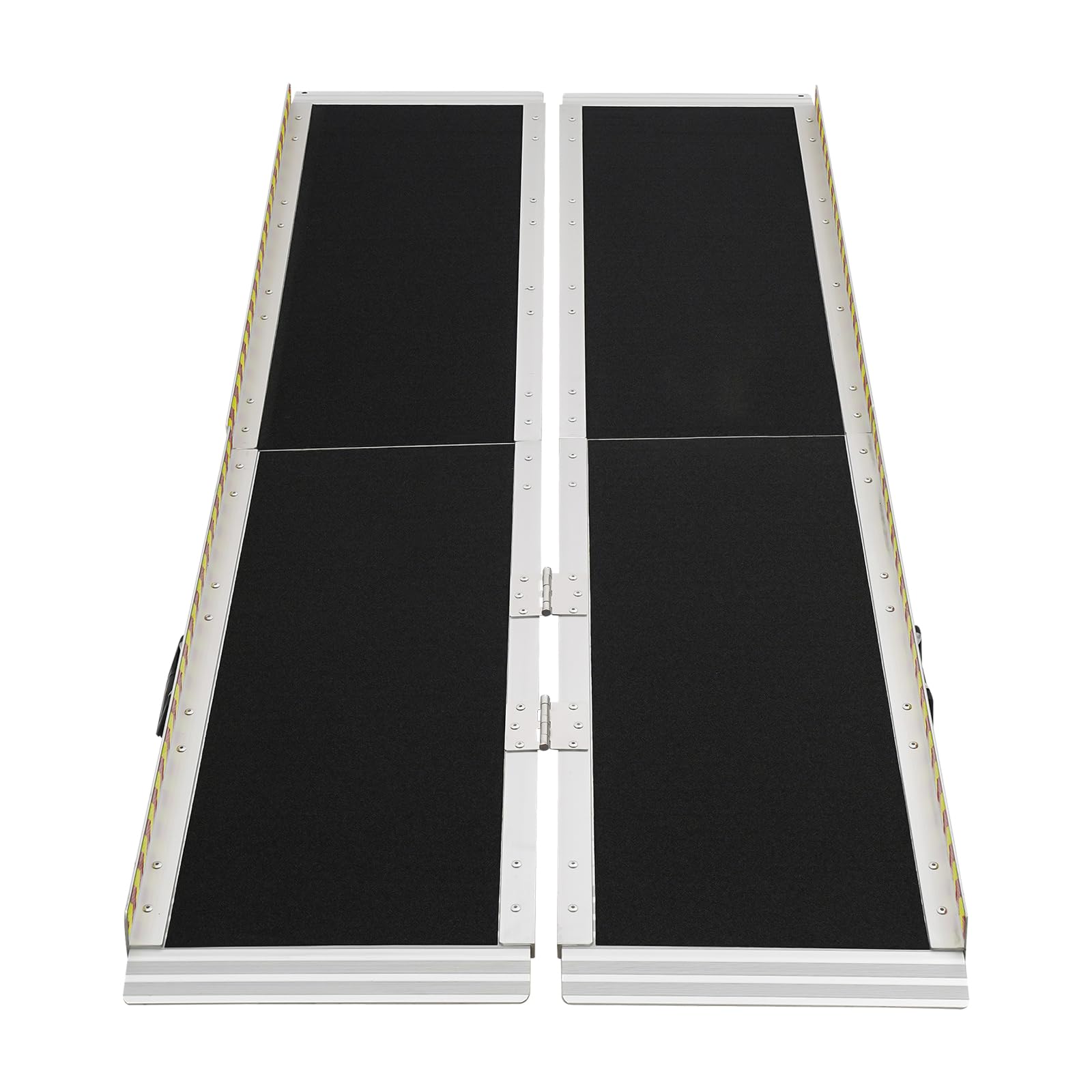 Składana rampa do wózka inwalidzkiego z aluminium, udźwig 272 kg, szerokość 72 cm, antypoślizgowa, do wózków inwalidzkich, skuterów i wózków dziecięcych, czterokrotnie składana, z uchwytem do noszenia
