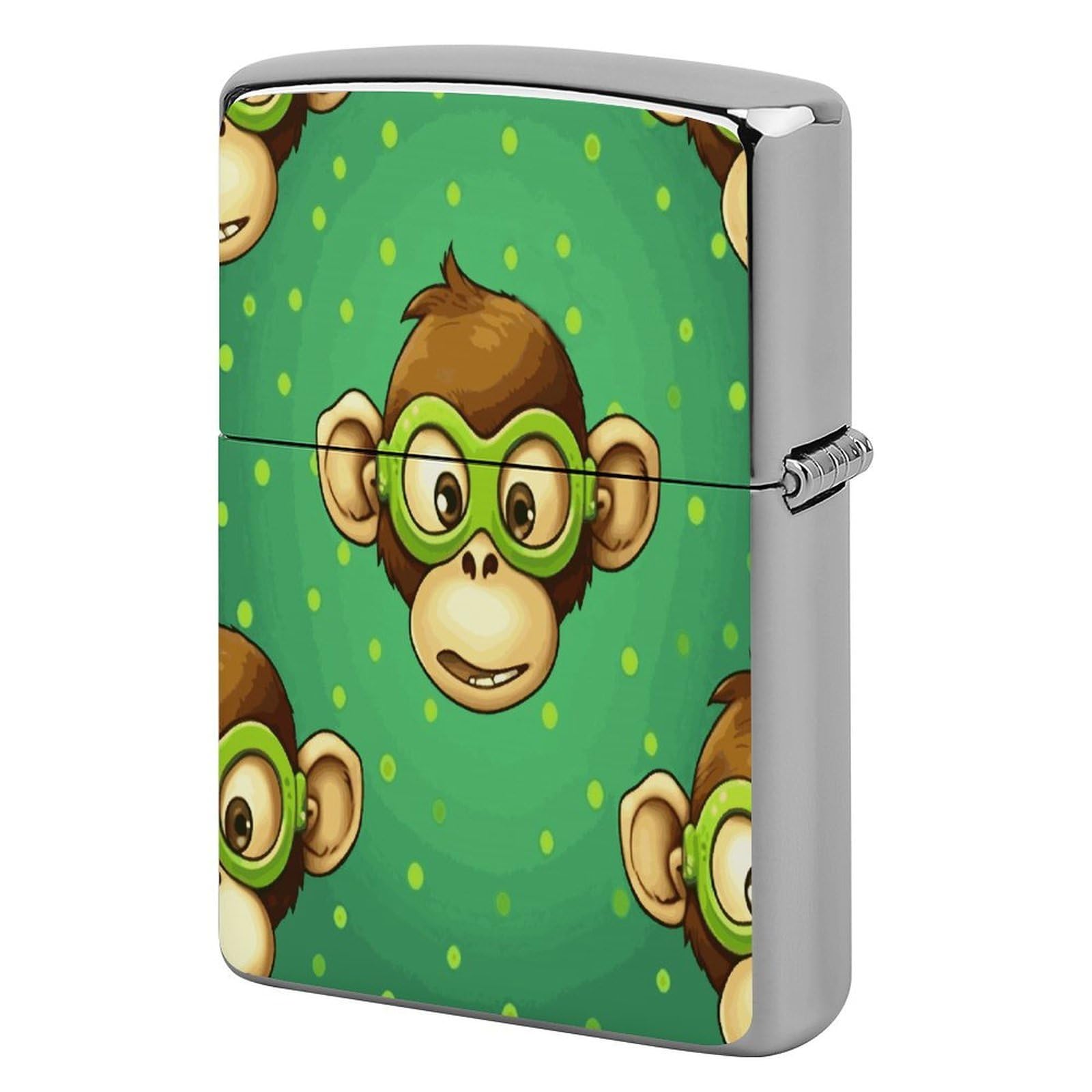 Fekiloot Style Green Clever Monkey Lighter Case Cover Lighter Holder