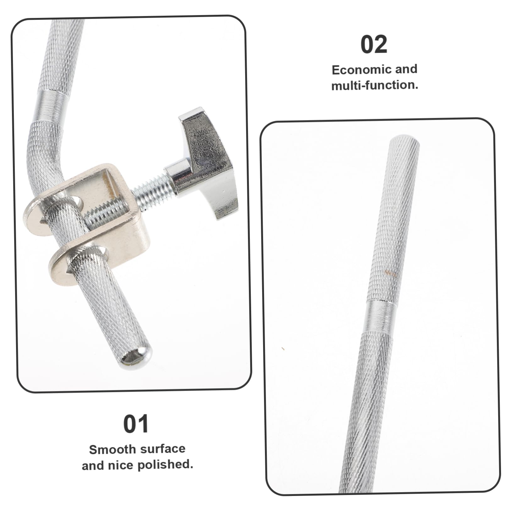 VICASKY Drum Bell Holder for Drum Set Metal Clamp Extension Rod Easy Install Use