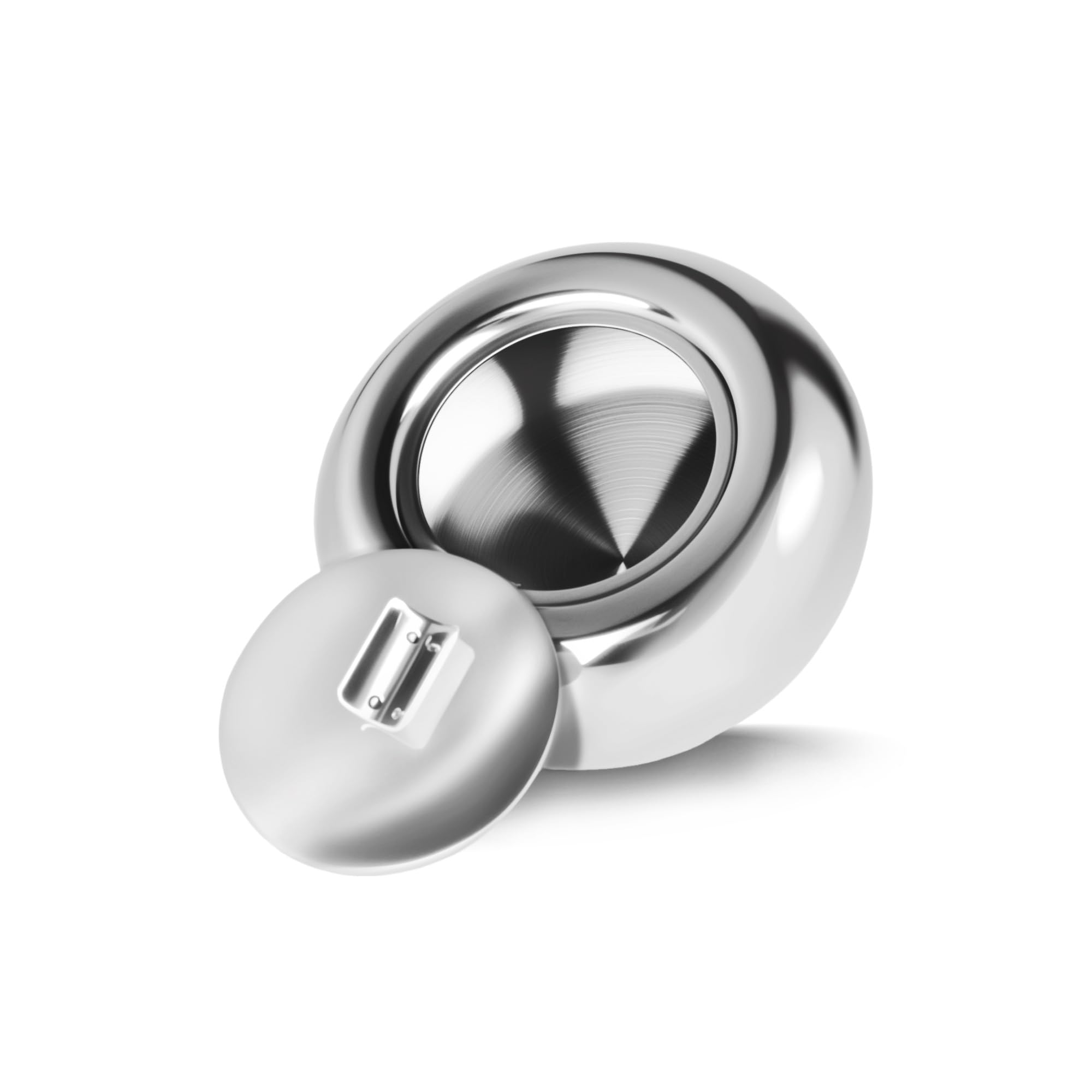 Olbuwa Silver Ashtray With Lid, Stainless Steel Cigarette Cigar Ashtray Bin For Indoor Or Outdoor (L 12Cm*5.5Cm)