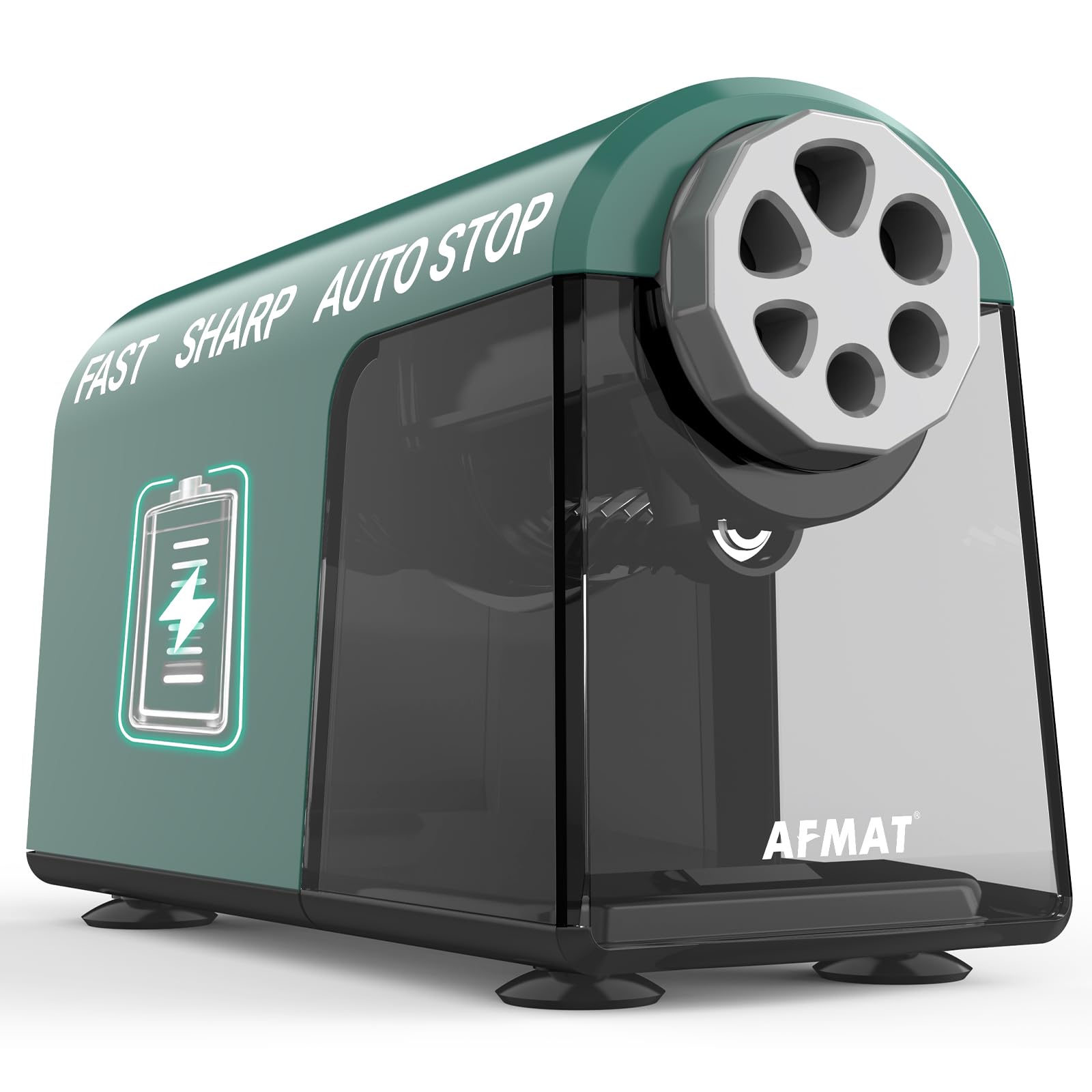 AFMAT Taille-crayon électrique Automatique Avec Récipient Pour Crayons De Couleur (6 à 11 Mm), Extra Aiguisé, Résistant, Rechargeable, Pour Crayons épais Et Fins, à La Maison, à L'école, Bleu