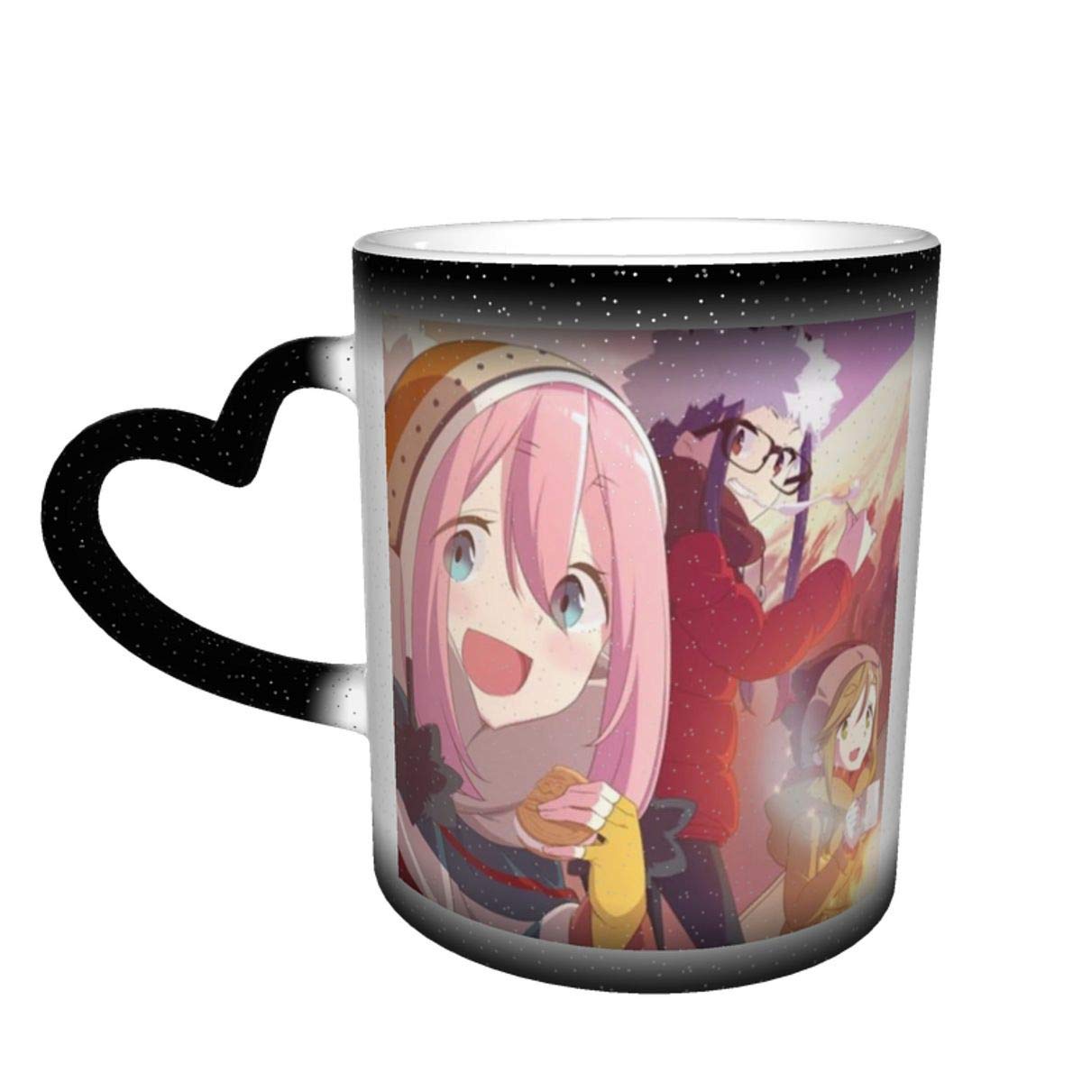 Amazon ゆるキャン アニメ 可愛い マグカップ 変色カップ 耐熱マグカップ コーヒー グッズ 陶器 魔法の色を変えるカップ 温感変色 グラスグリーン 大容量 真空断熱 ギフト Owzi タンブラーグラス