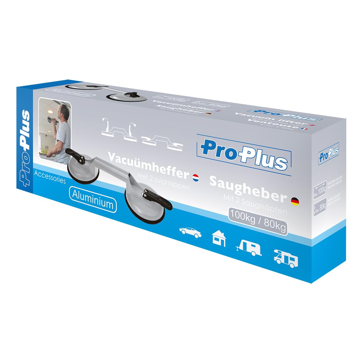 ProPlus Suction Lifter Aluminium with 2 Suction Cups