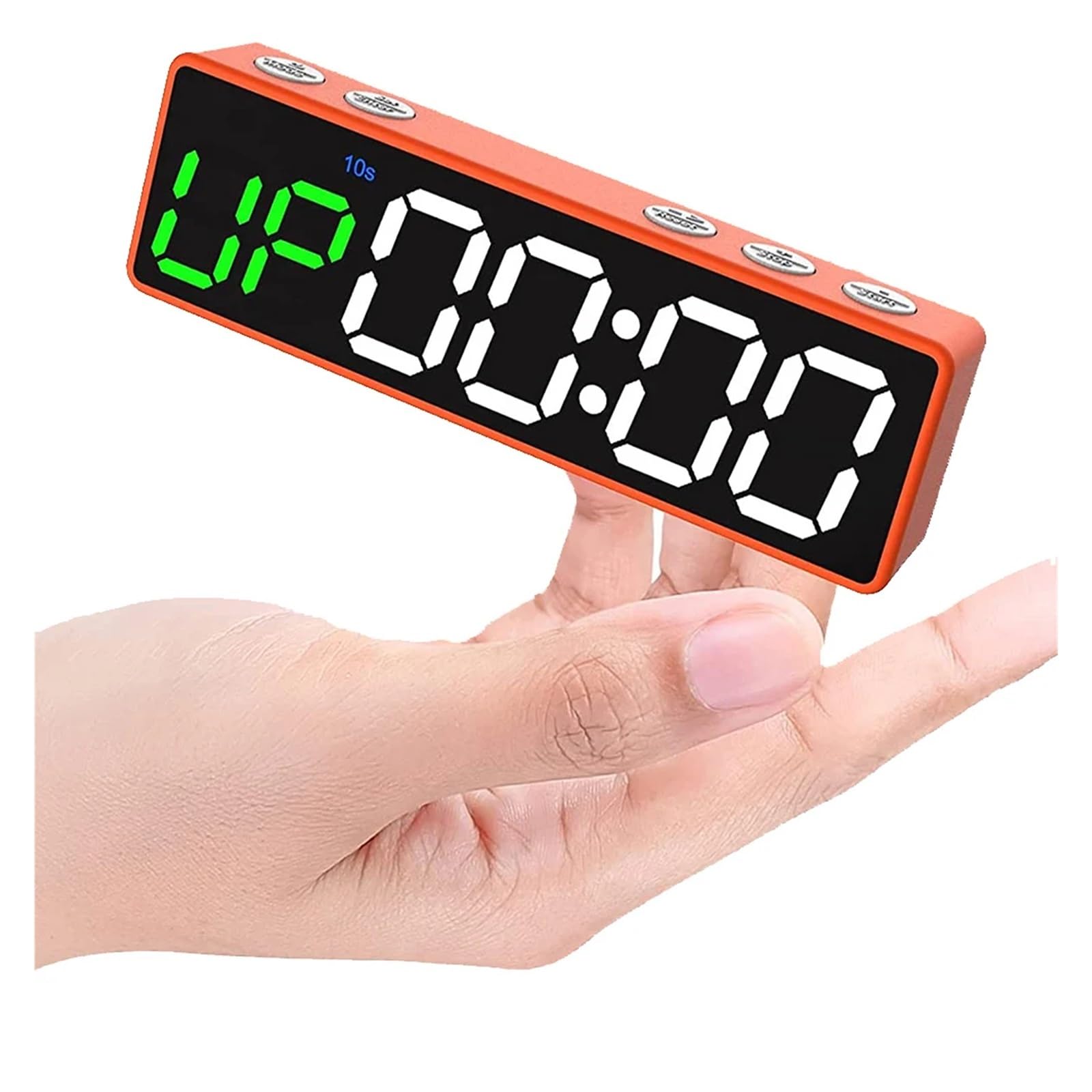 Timer palestra, Orologio con timer a intervalli da tavolo mini pulsante in un unico pezzo, programmabile for palestra magnete for sala dal vivo(RBQ20mini-O)