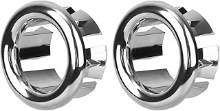 2pcs Sink Overflow Ring, Chrome Bathroom Sink Overflow Trim Ring Universal Fit Drain Cover Hole Insert Cap Bath Parts for Kitchen Bathroom Basin Vanity & Ceramic Sinks