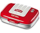 Ariete 1973 Waffle Maker Party Time - Piastra Elettrica per Waffle - Piastre Antiaderenti - 700 Watt - Rosso
