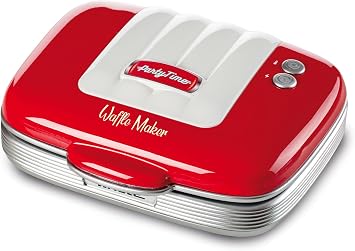 Ariete Retro Style Waffle Maker, Red
