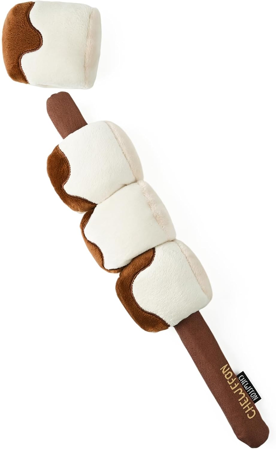 CHEWFFON Interactive Dog Toy, Detachable Crinkle & Squeaky Enrichment | S’mores Stick Design, Bendable Crackle Stick, Plush Puzzle Fun Play for Medium & Large Dogs