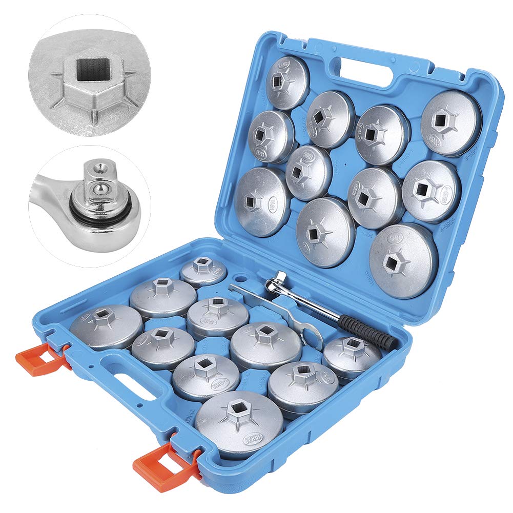 Set di Chiavi per Filtro Dell'olio a Tazza per Impieghi Gravosi da 23 Pezzi per Kit di Strumenti per la Rimozione Rapida del Filtro con Chiave