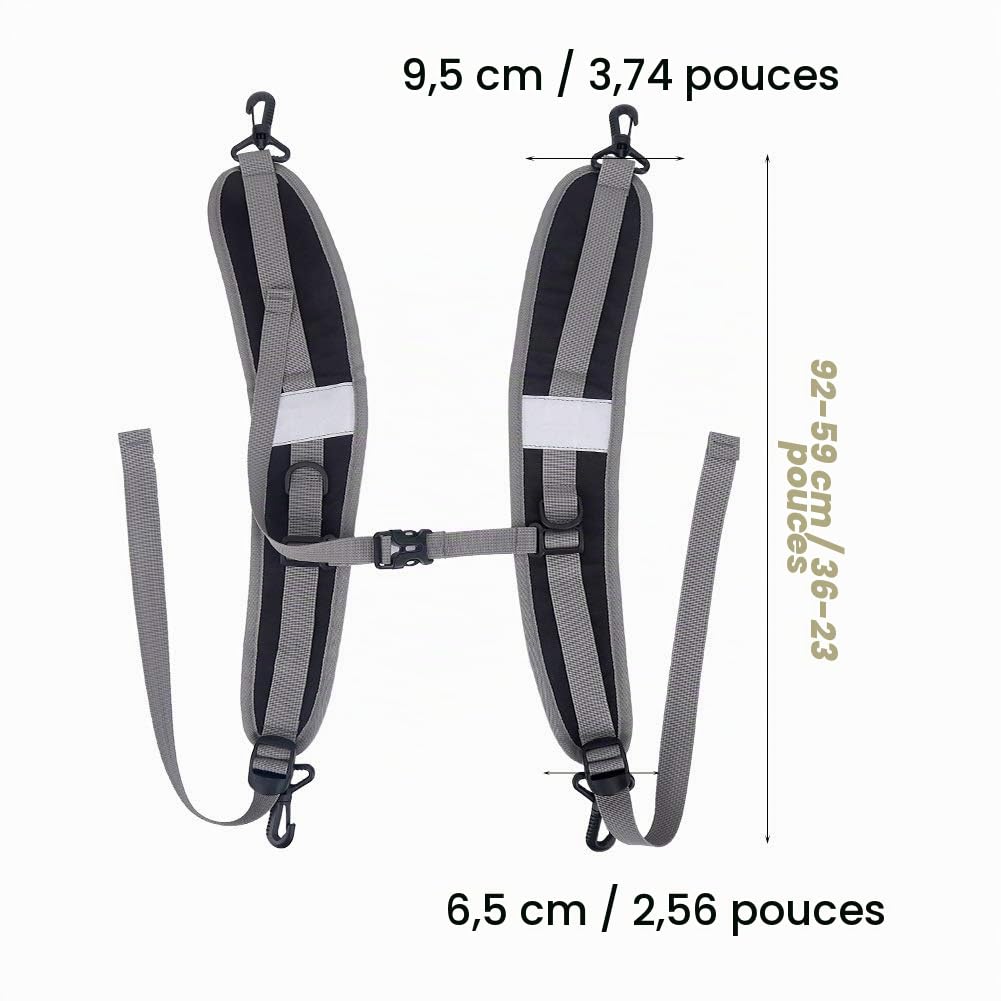 Nikou Nylon Durable Sac à dos Épaule Bretelles réglables Pièces de réparation de ceinture Accessoire Adultes (Noir)
