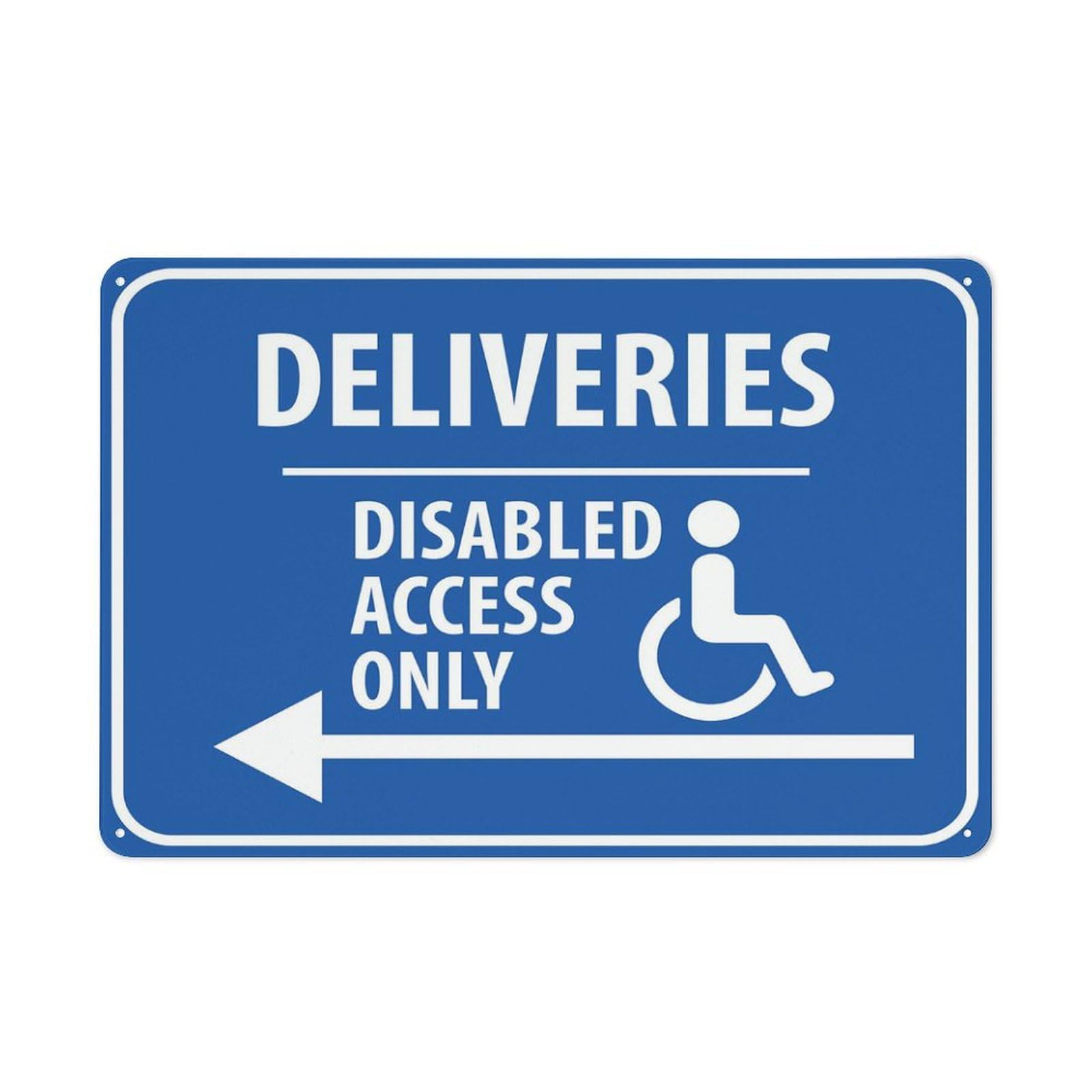 Deliveries Disabled Access Only Left Arrow Sign Outdoor, Uv Printed Rust Free Aluminum 12 X 8 In,Yard Sign For Home, Business, Driveway Alert