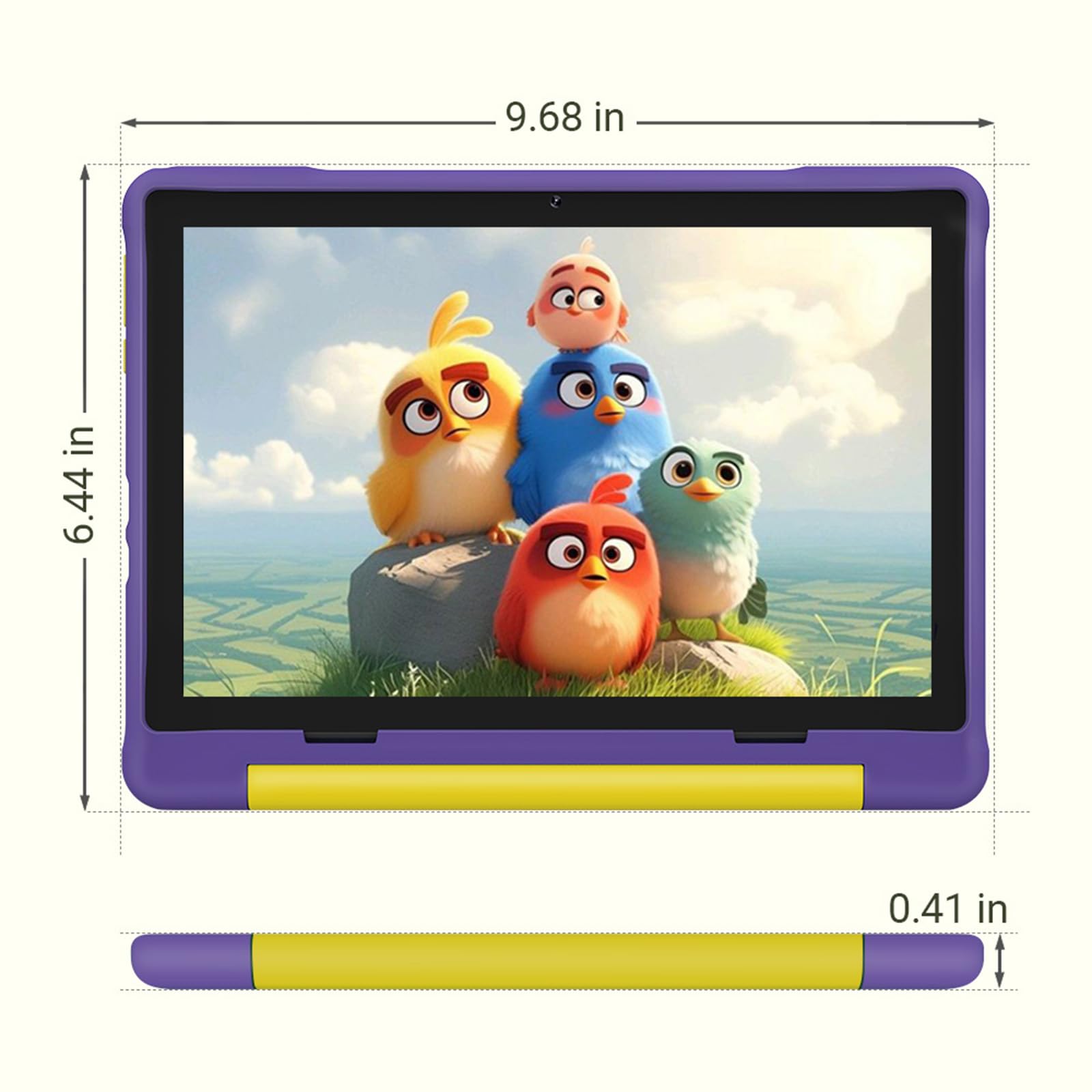 UEMXDOX Tablet per bambini, Android 15 2025 per bambini dai 3 anni in su, 8 GB+64 GB, espandibile fino a 512 GB, touch screen da 10 pollici con custodia, WiFi 6, BT5, controllo genitori preinstallato