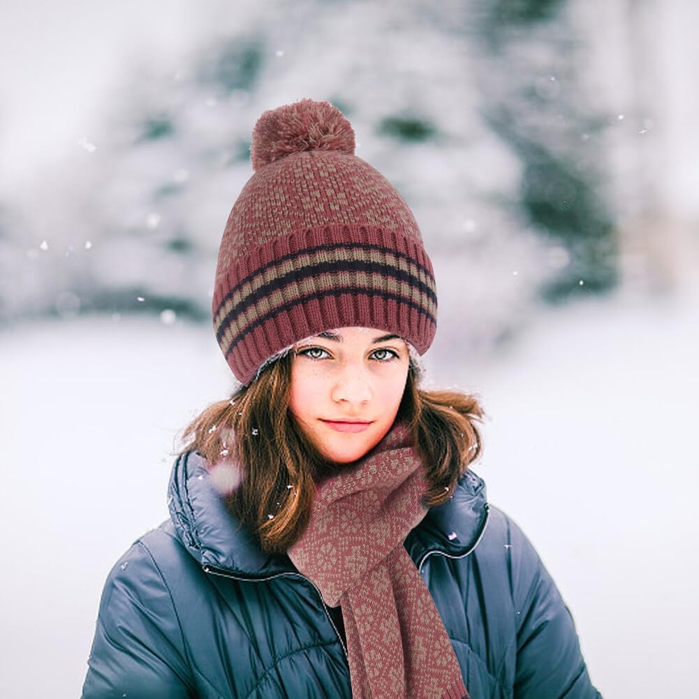 Ensemble Bonnet Echarpe Gant Unisexe, Gant Hiver Tactile