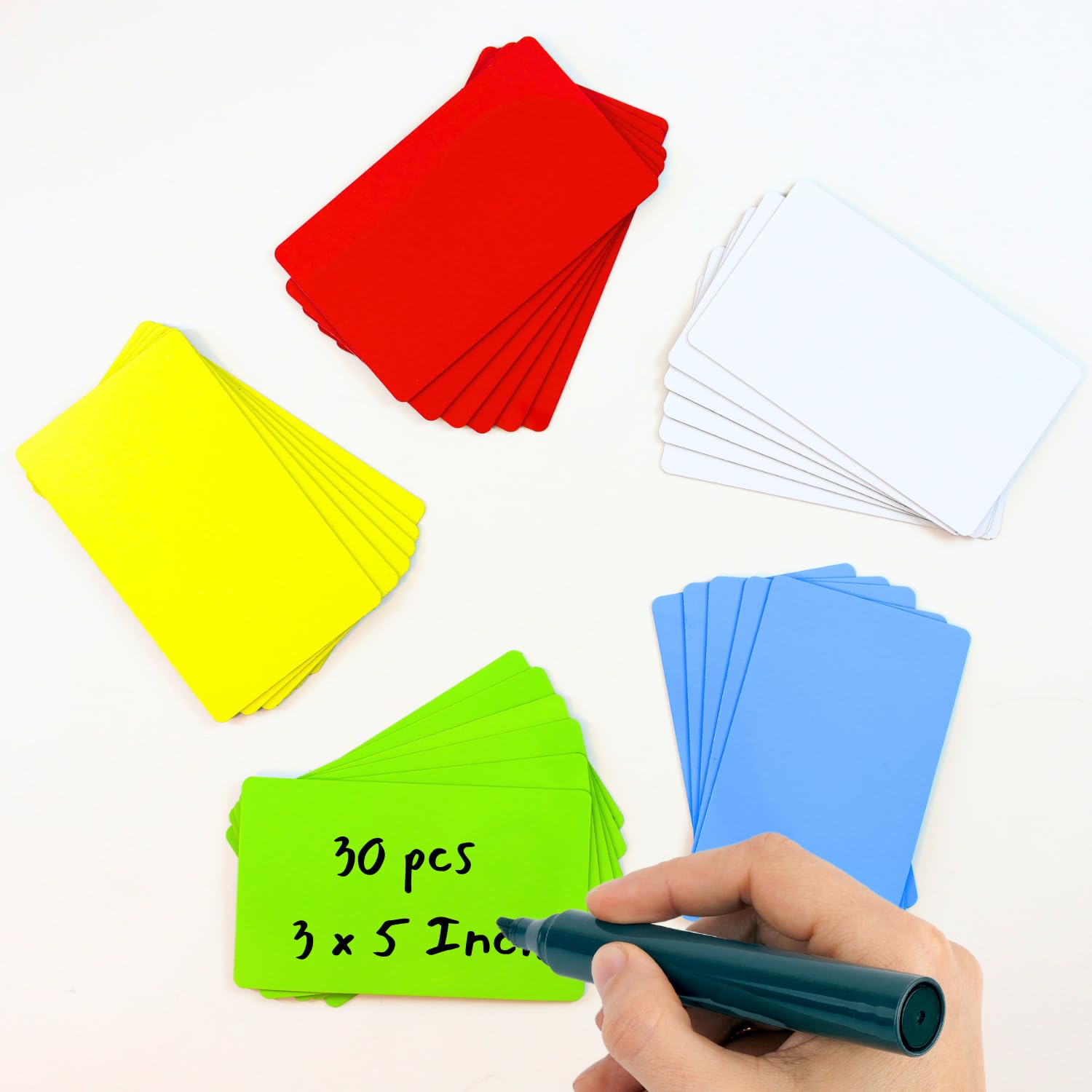 Availey 30 Pieces (3 x 5) - Full Colored Magnetic Dry Erase Labels - Reusable Strips for Classroom Home Office Garage Refrigerator Blank Writable