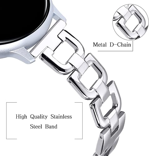 Miniatura 2 de JOYOZY Correas de acero inoxidable para Galaxy Watch 7654 1.575 in 1.732 inGalaxy Watch FE 1.575 inWatch 6 Classic 1.693 in 1.850 inActive 1.575