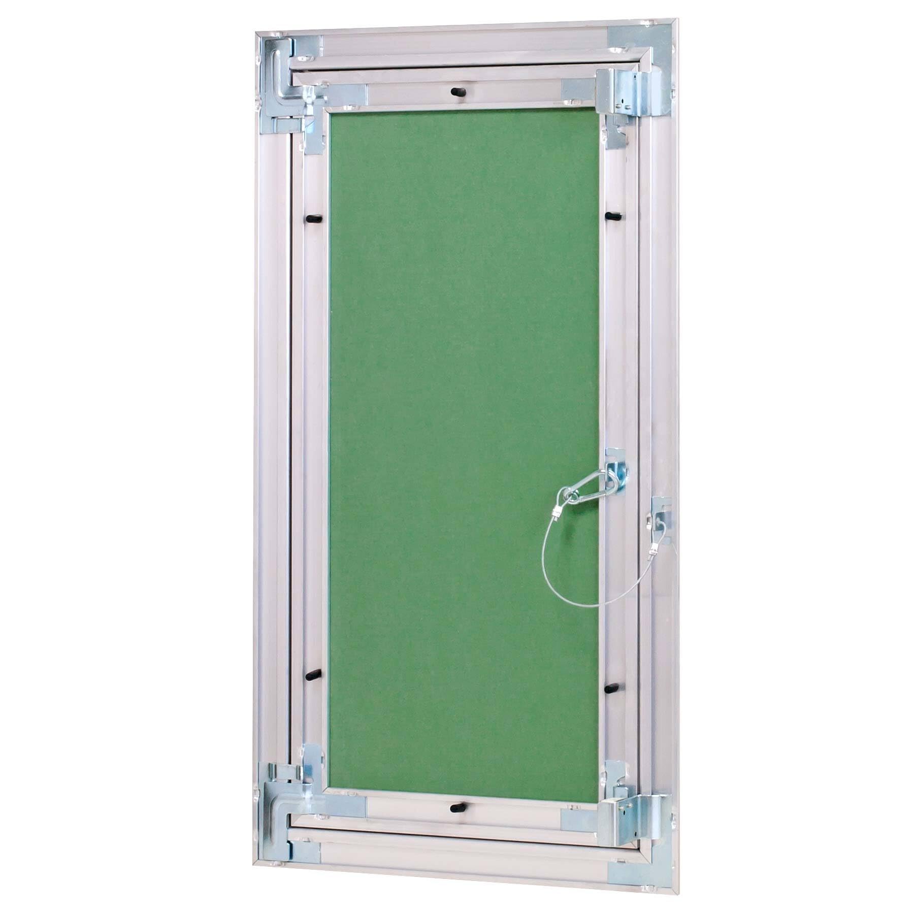 Revisionsklappe Trockenbau 250 x 500 mm – Revisionstür - Wartungsklappe mit 25 mm imprägnierter GK-Einlage und Druckverschluss – aus korrosionsbeständigem Aluminium – befliesbar – MW multi werkzeug